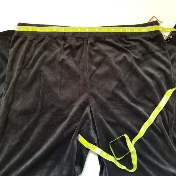 Vintage Cotton Sweatpants Extra Large 16 Black Velvet Elastic Winter Pants - Picture 7 of 8